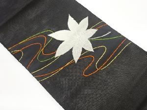 絽紅葉に流水模様織出し名古屋帯